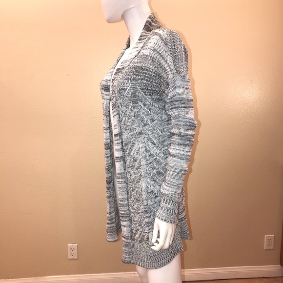 Leo Nicole Open Front Long Cardigan Sweater Womens Size Medium Grey - Picture 10 of 14